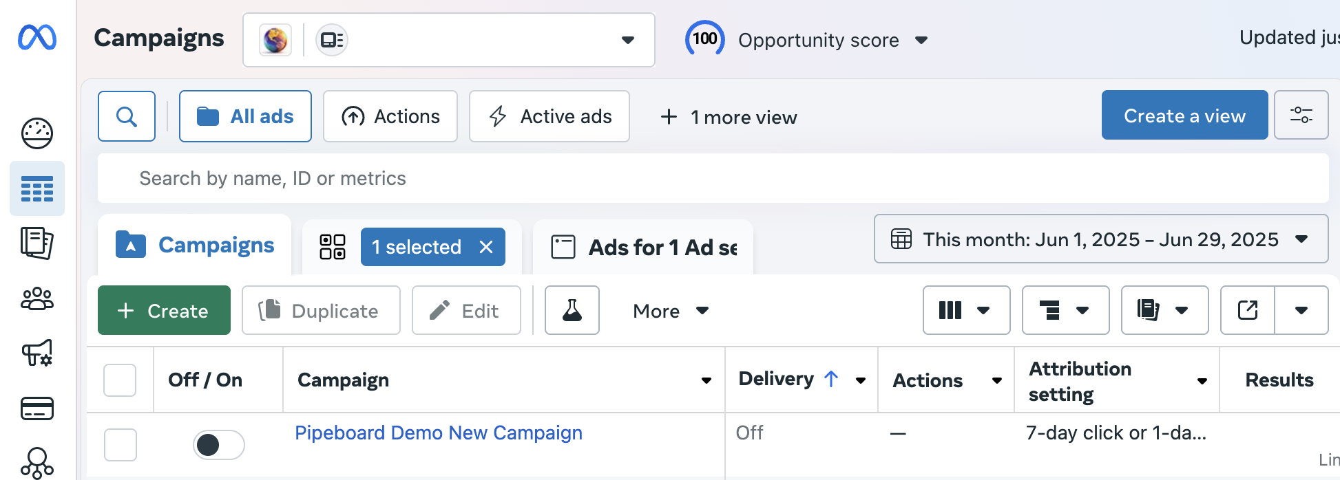 Campaign creation strategy dashboard